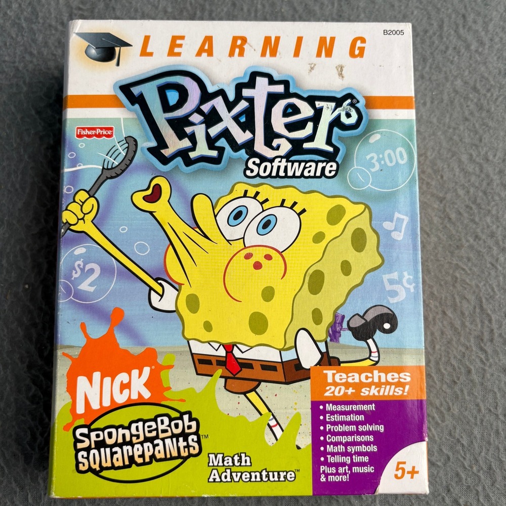 Fisher-Price Pixter SpongeBob SquarePants Math Adventure Learning Software B2005